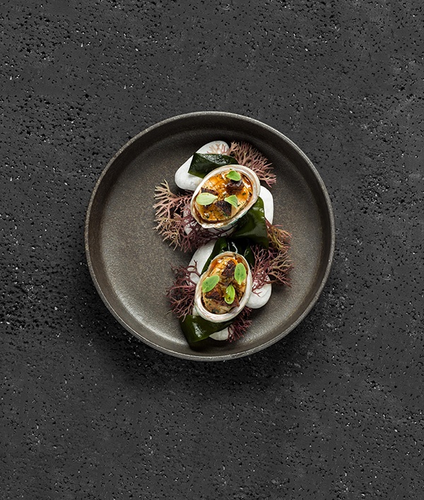A Korean abalone dish at Amber